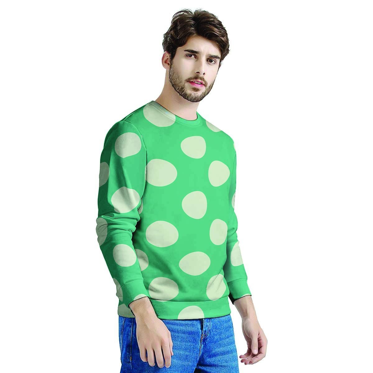 Teal Polka Dot Men's Sweatshirt-grizzshop