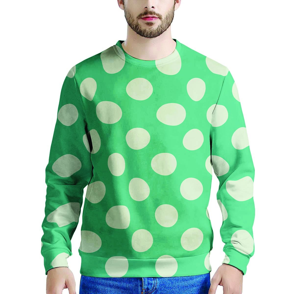 Teal Polka Dot Men's Sweatshirt-grizzshop