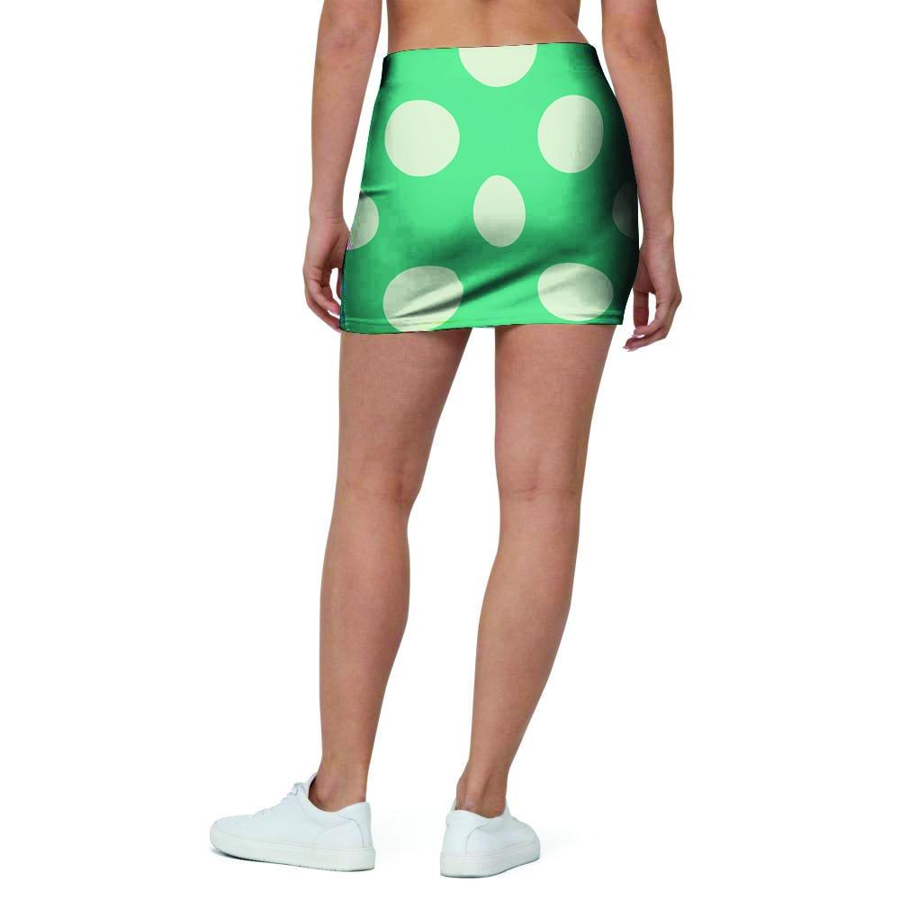 Teal Polka Dot Mini Skirt-grizzshop