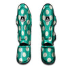 Teal Polka Dot Muay Thai Shin Guard-grizzshop