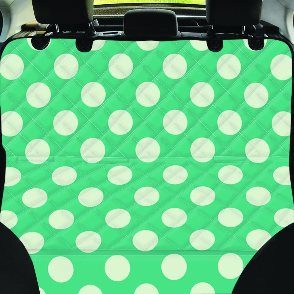 Teal Polka Dot Pet Car Seat Cover-grizzshop