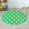 Teal Polka Dot Round Rug-grizzshop