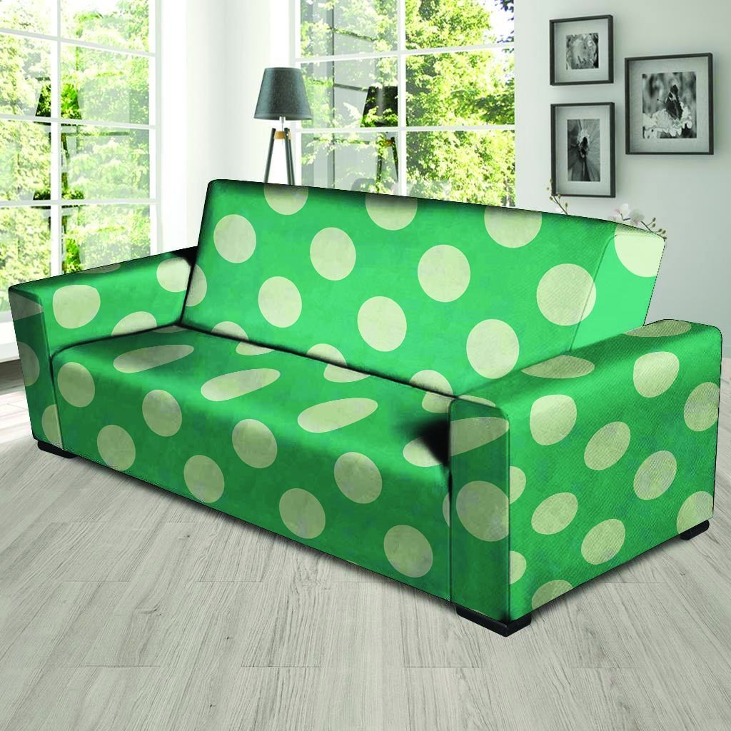 Teal Polka Dot Sofa Cover-grizzshop