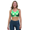 Teal Polka Dot Sports Bra-grizzshop