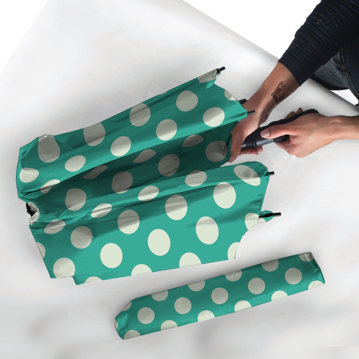 Teal Polka Dot Umbrella-grizzshop