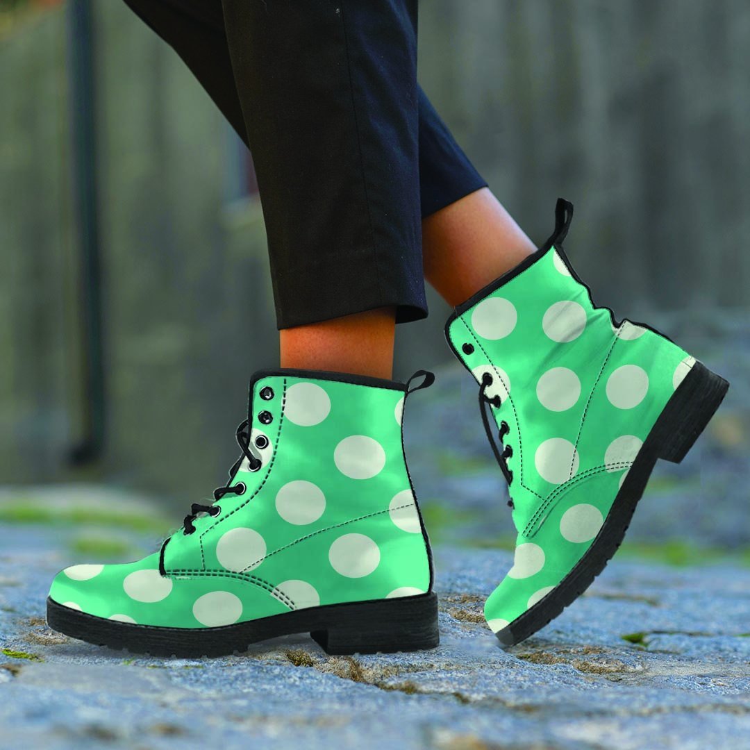 Teal Polka Dot Women's Boots-grizzshop