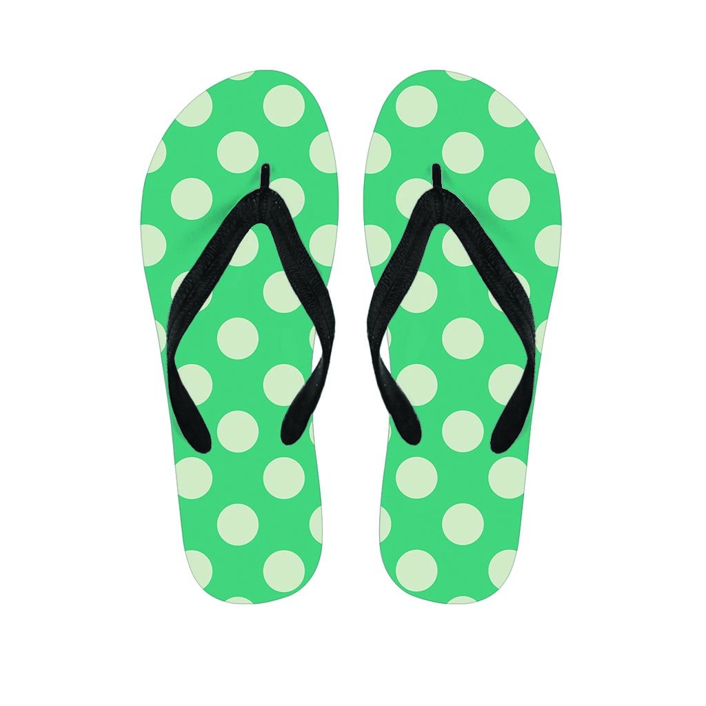 Teal Polka Dot Women's Flip Flops-grizzshop