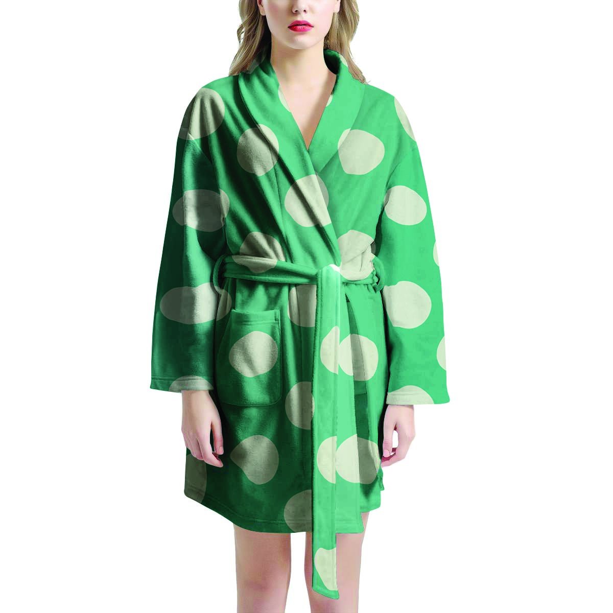 Teal Polka Dot Women's Robe-grizzshop