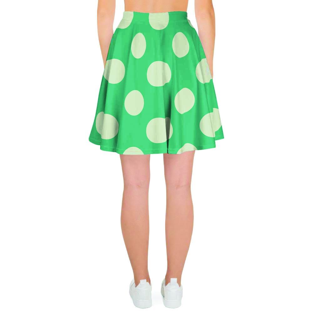 Teal Polka Dot Women's Skirt-grizzshop