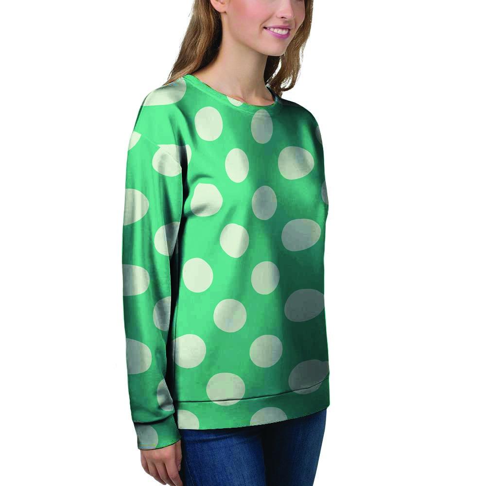 Teal Polka Dot Women's Sweatshirt-grizzshop