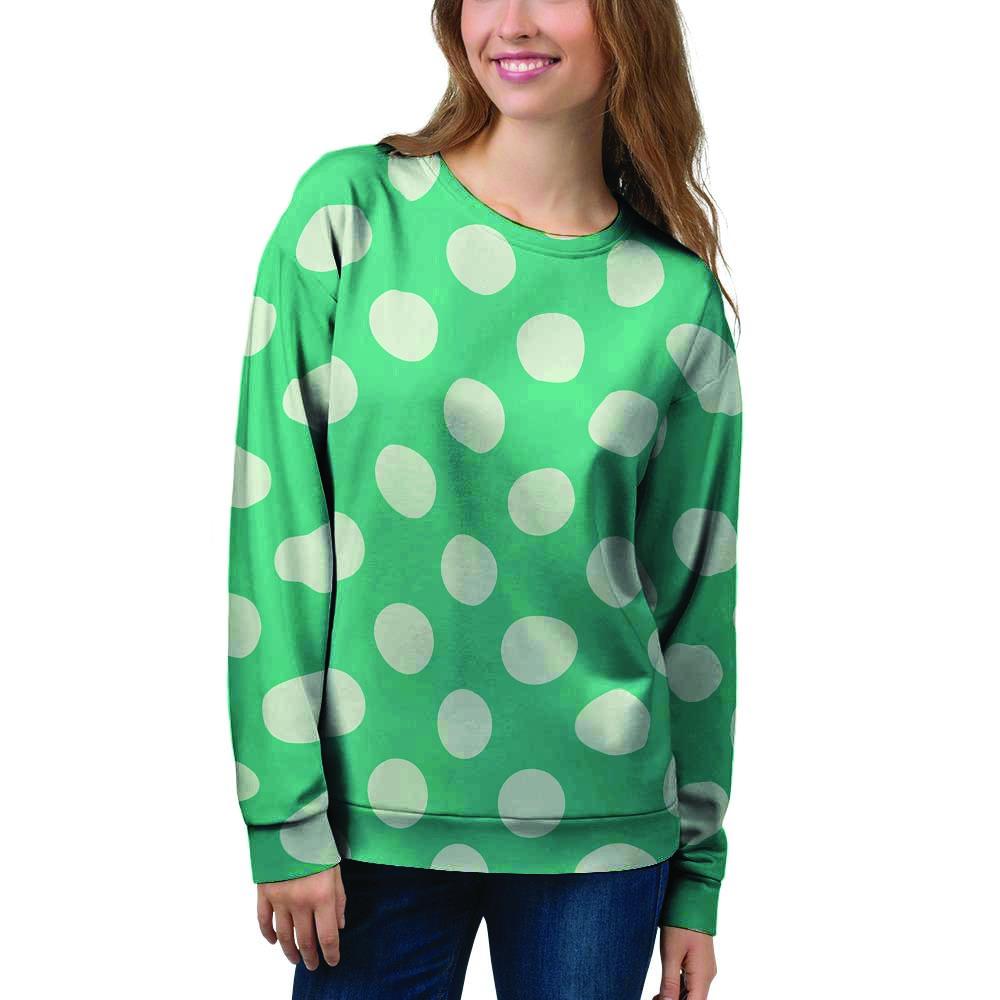 Teal Polka Dot Women's Sweatshirt-grizzshop