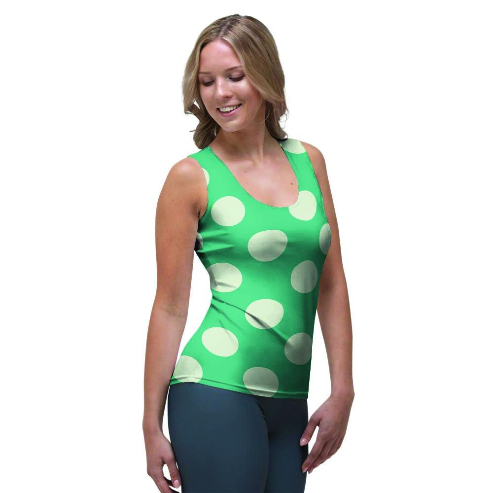 Teal Polka Dot Women's Tank Top-grizzshop