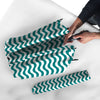 Teal Wave Striped Print Umbrella-grizzshop