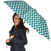 Teal Zigzag Print Pattern Umbrella-grizzshop