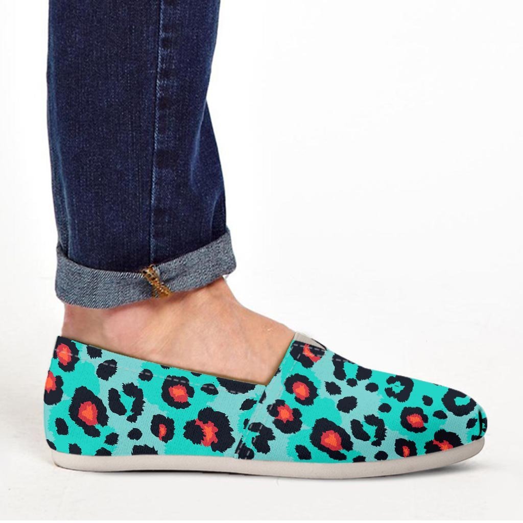 Teal Leopard Canvas Shoes-grizzshop