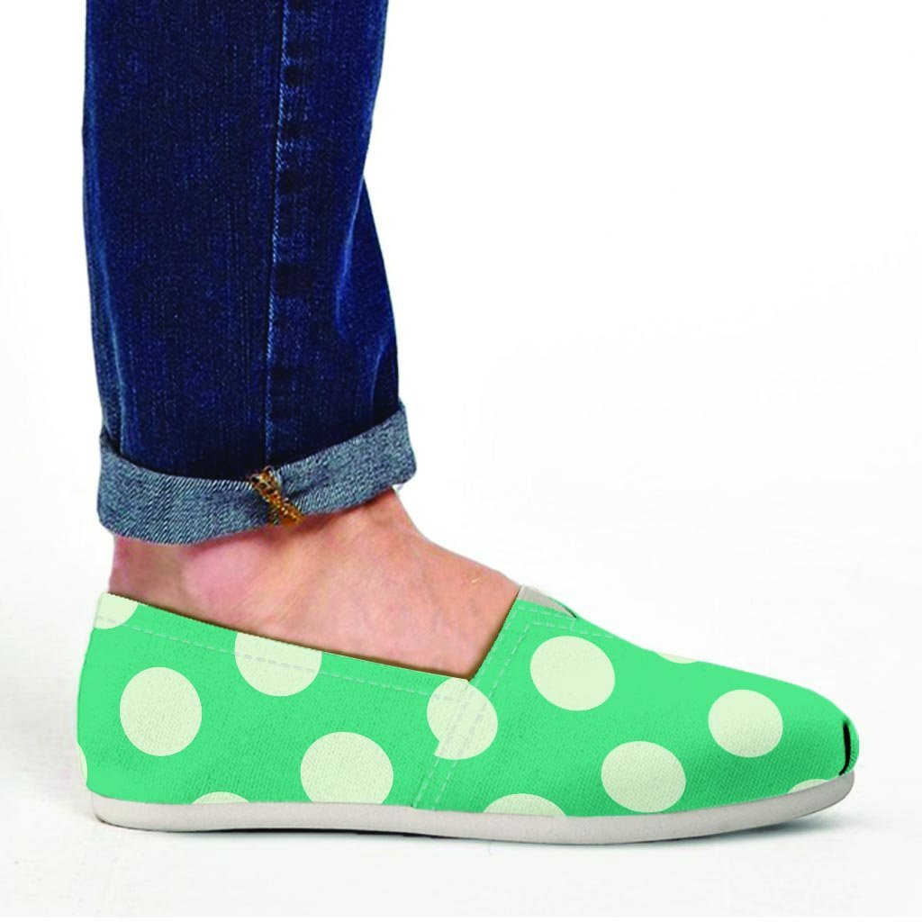 Teal Polka Dot Canvas Shoes-grizzshop