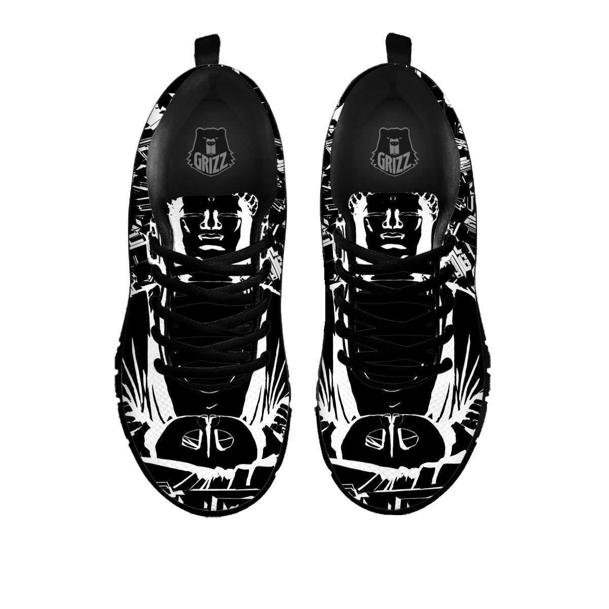 Technical Buddha Black And White Print Black Sneaker-grizzshop