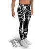 Technical Buddha Black And White Print Men's Leggings-grizzshop