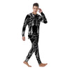 Technical Buddha Black And White Print Men's Pajamas-grizzshop