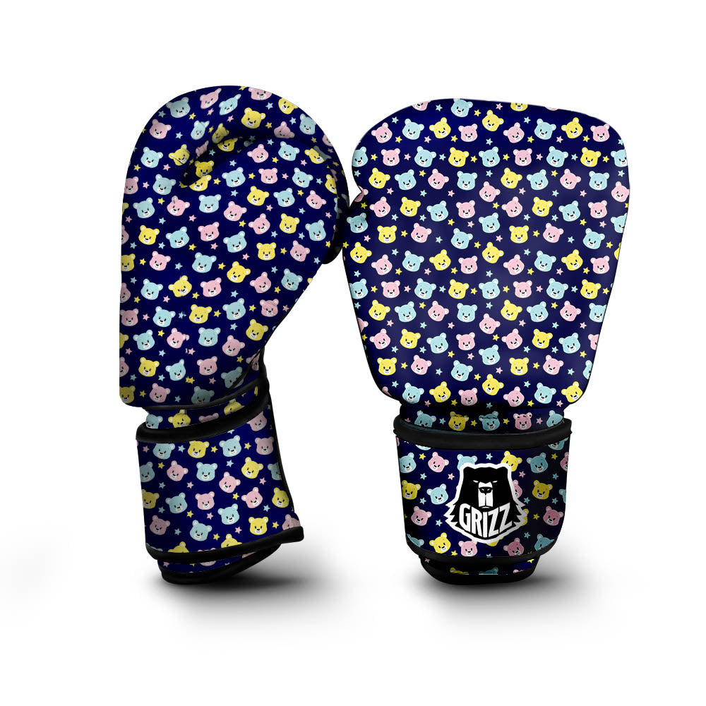 Teddy Bear Cartoon Print Pattern Boxing Gloves-grizzshop