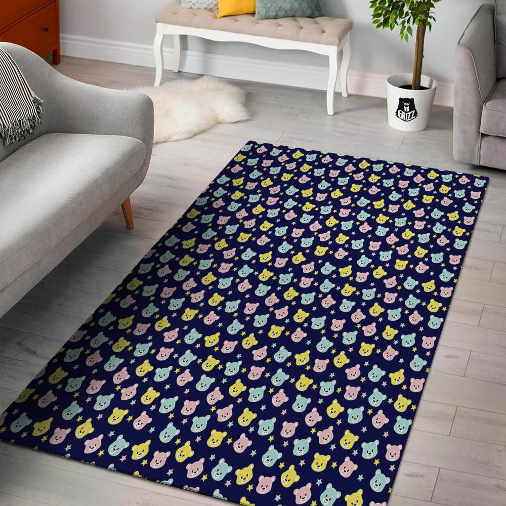 Teddy Bear Cartoon Print Pattern Floor Mat-grizzshop