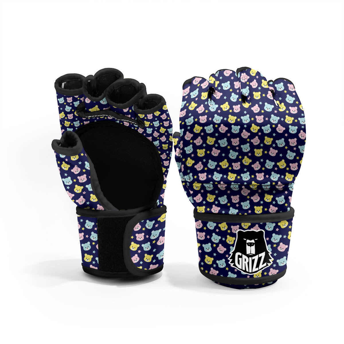 Teddy Bear Cartoon Print Pattern MMA Gloves-grizzshop