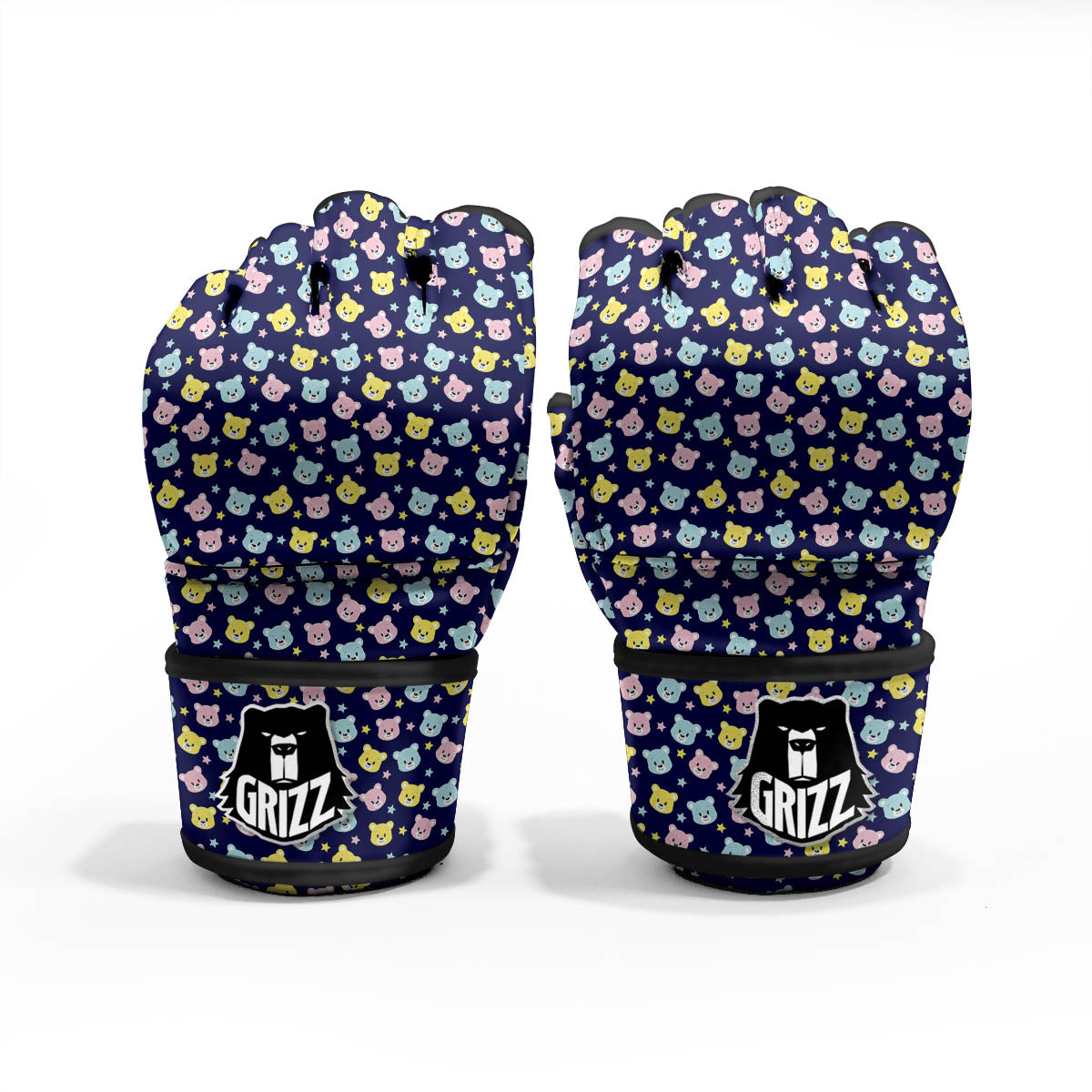 Teddy Bear Cartoon Print Pattern MMA Gloves-grizzshop