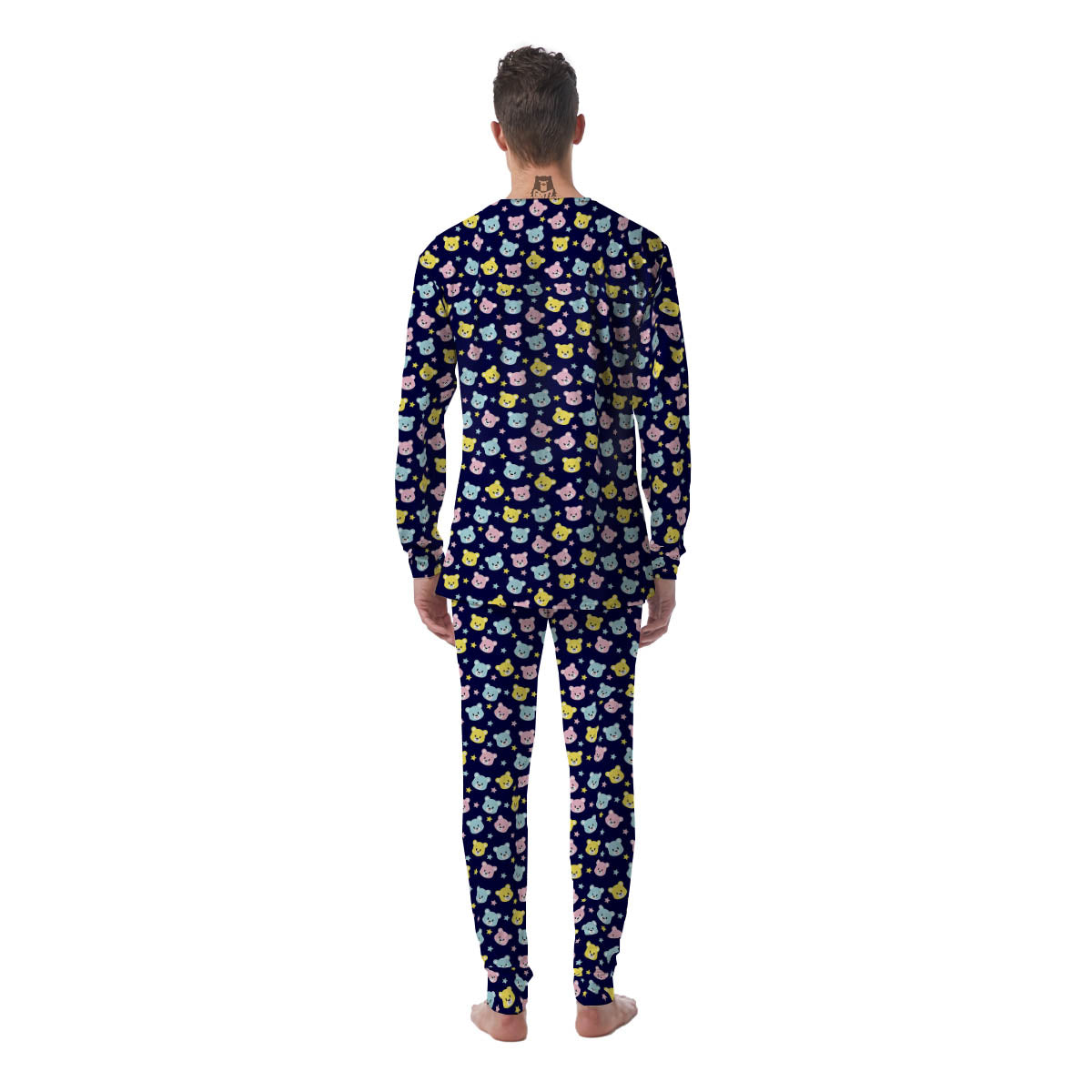 Teddy Bear Cartoon Print Pattern Men's Pajamas-grizzshop