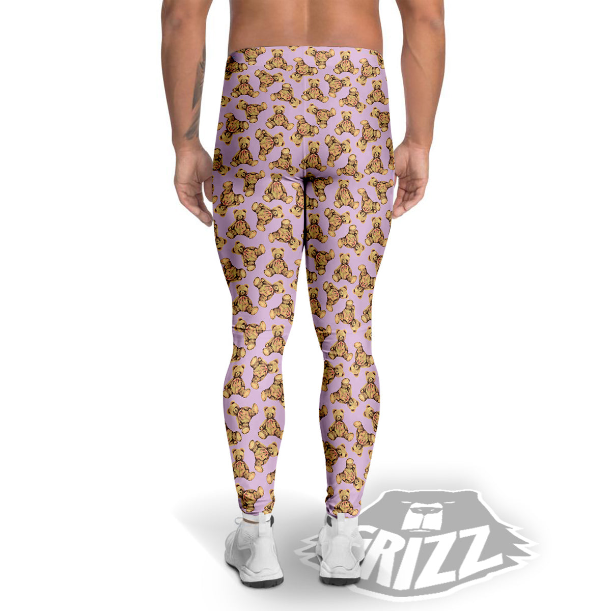Teddy Bear Cute Print Pattern Men's Leggings-grizzshop