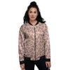 Teddy Bear Cute Print Pattern Women's Bomber Jacket-grizzshop