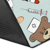 Teddy Bear Nurse Pattern Print Floor Mat-grizzshop