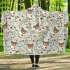 Teddy Bear Nurse Pattern Print Hooded Blanket-grizzshop