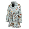 Teddy Bear Nurse Pattern Print Women Long Robe-grizzshop