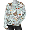 Teddy Bear Nurse Pattern Print Women's Sweatshirt-grizzshop