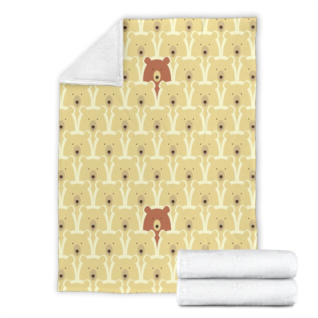 Teddy Bear Pattern Print Blanket-grizzshop