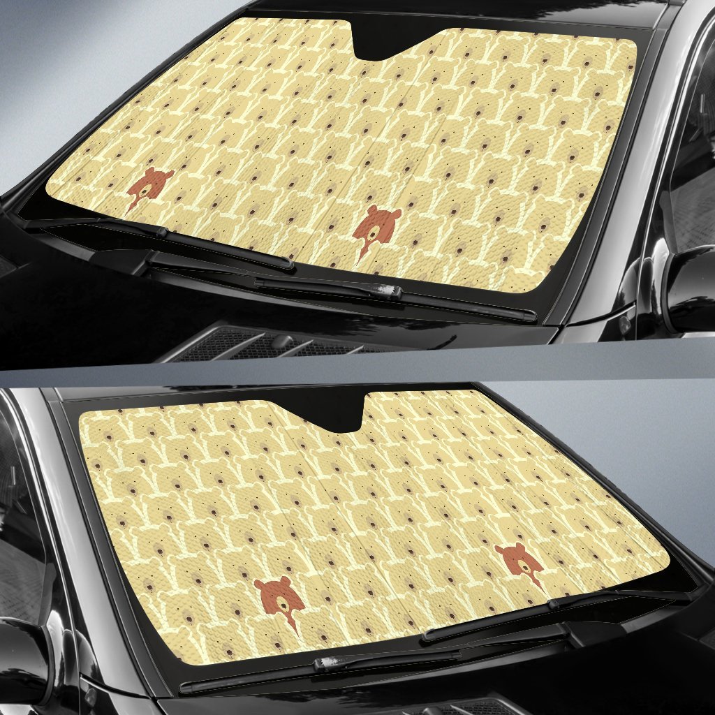 Teddy Bear Pattern Print Car Sun Shade-grizzshop