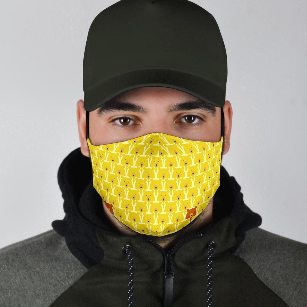 Teddy Bear Pattern Print Face Mask-grizzshop