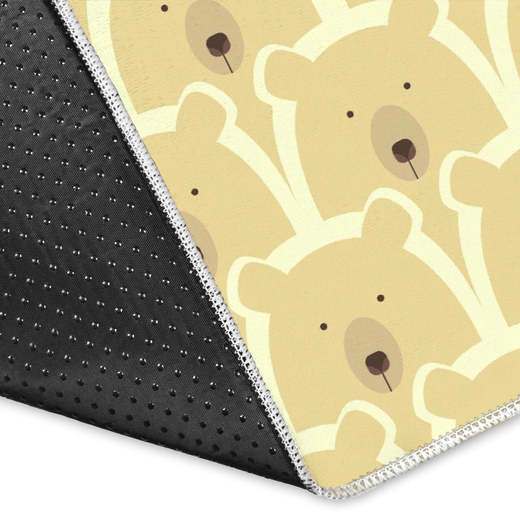 Teddy Bear Pattern Print Floor Mat-grizzshop