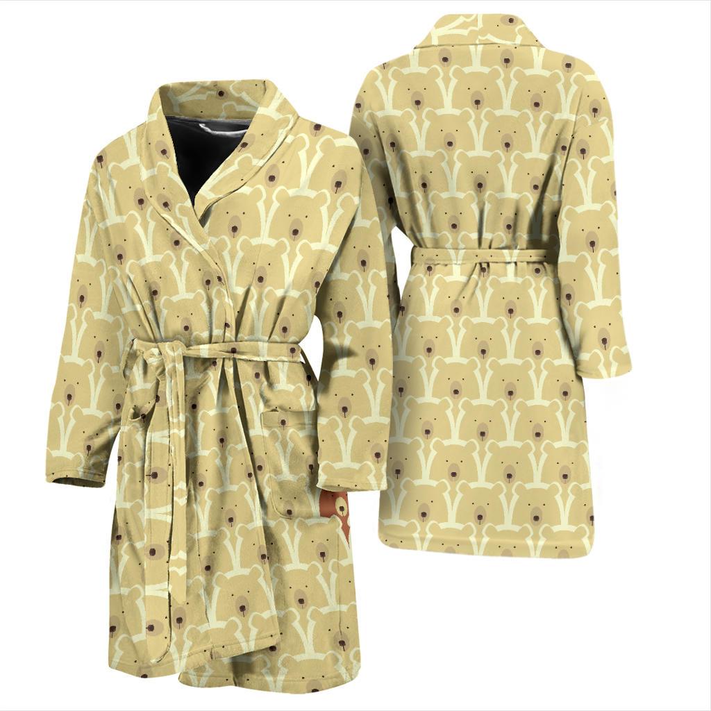 Teddy Bear Pattern Print Men Long Robe-grizzshop