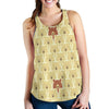 Teddy Bear Pattern Print Racerback Tank Tops-grizzshop