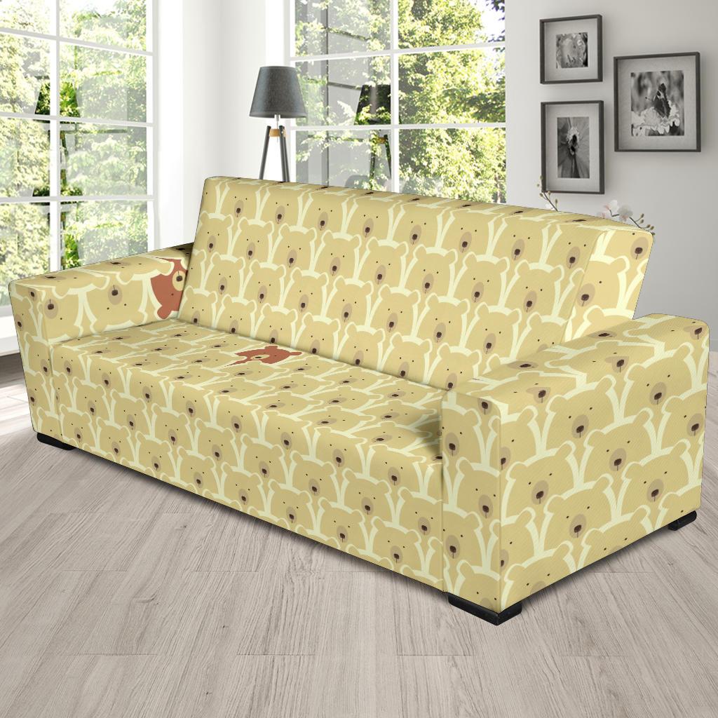 Teddy Bear Pattern Print Sofa Covers-grizzshop