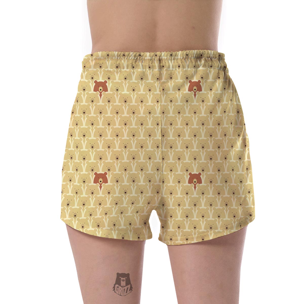 Teddy Bear Pattern Print Women's Shorts-grizzshop