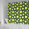 Tennis Ball Pattern Print Bathroom Shower Curtain-grizzshop