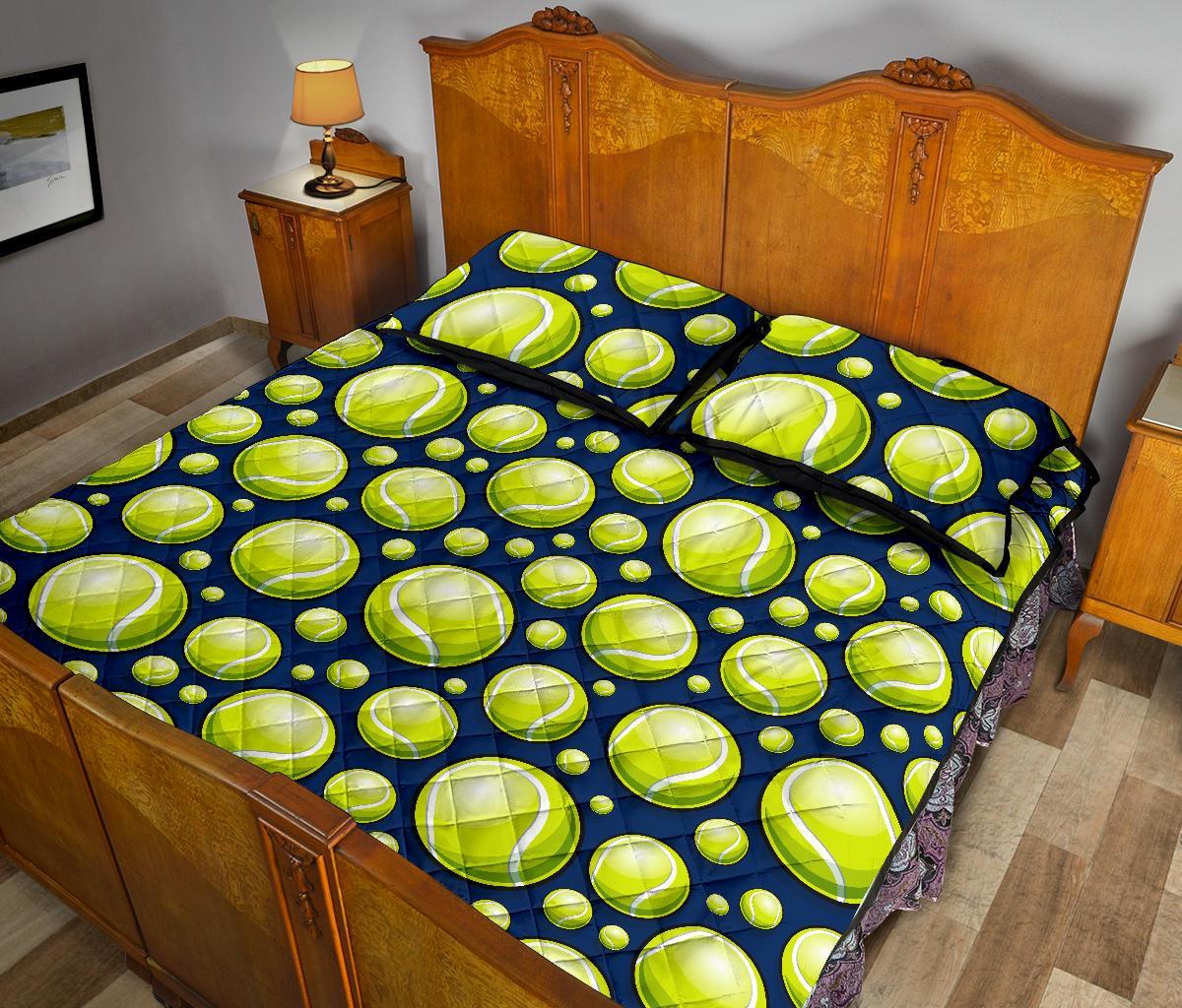 Tennis Ball Pattern Print Bed Set Quilt-grizzshop