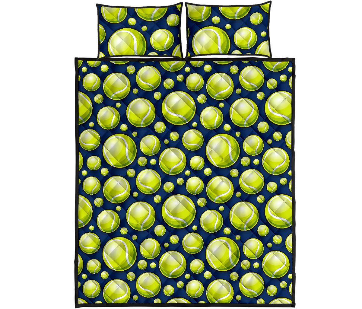 Tennis Ball Pattern Print Bed Set Quilt-grizzshop