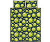 Tennis Ball Pattern Print Bed Set Quilt-grizzshop