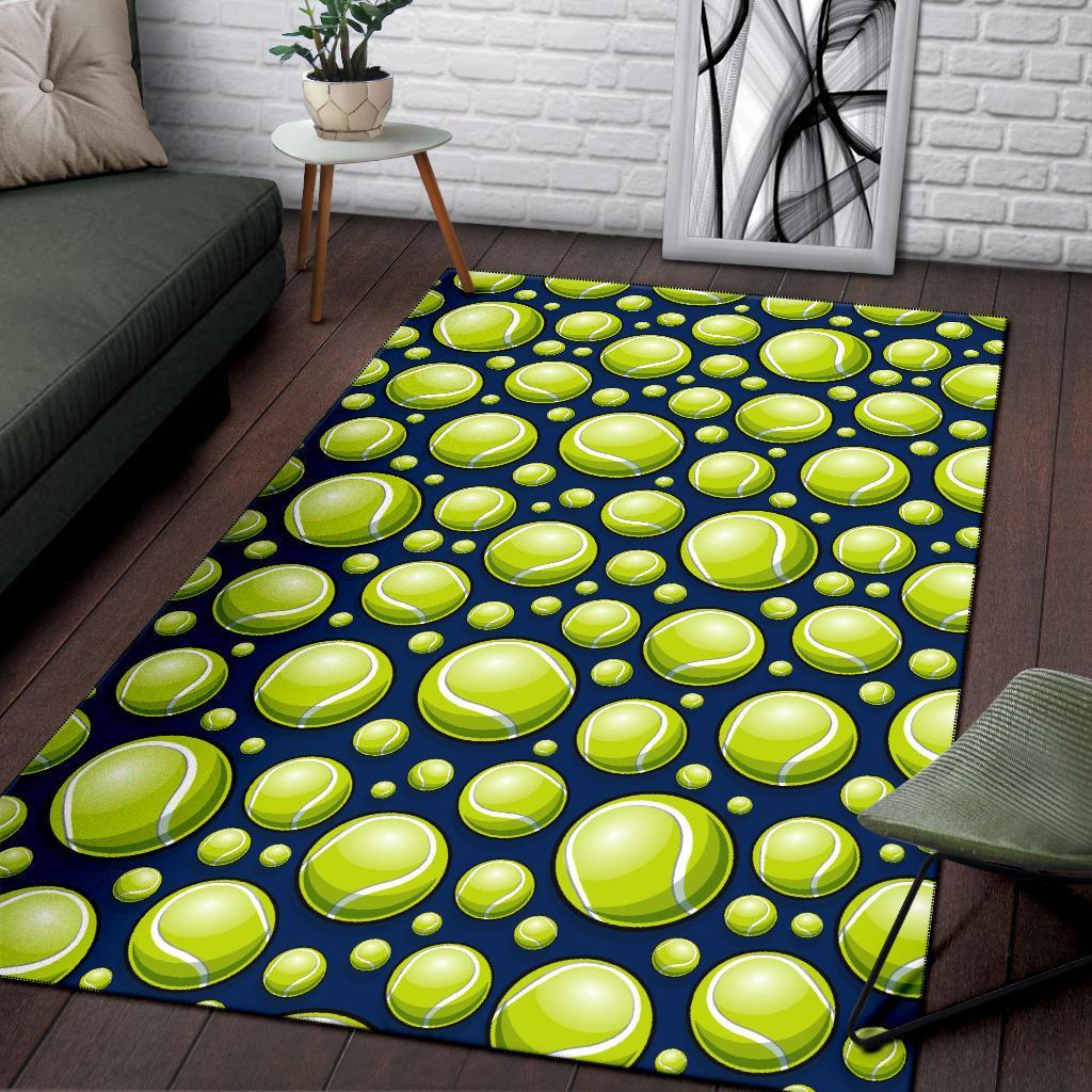 Tennis Ball Pattern Print Floor Mat-grizzshop