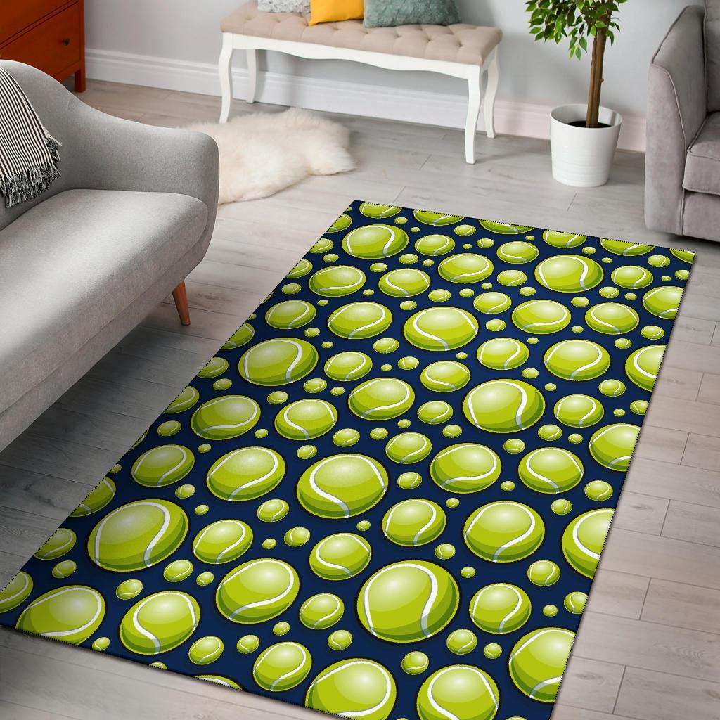 Tennis Ball Pattern Print Floor Mat-grizzshop