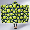 Tennis Ball Pattern Print Hooded Blanket-grizzshop