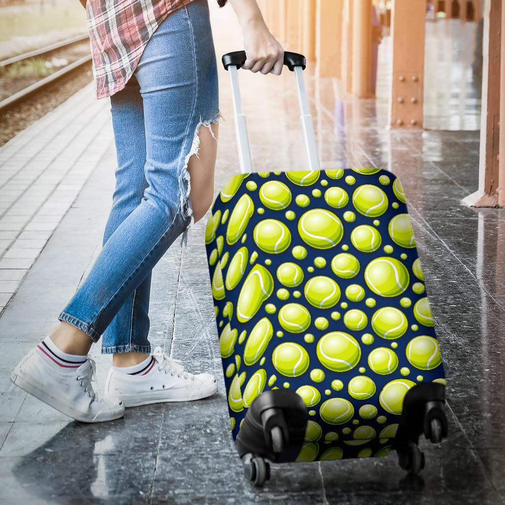 Tennis Ball Pattern Print Luggage Cover Protector-grizzshop